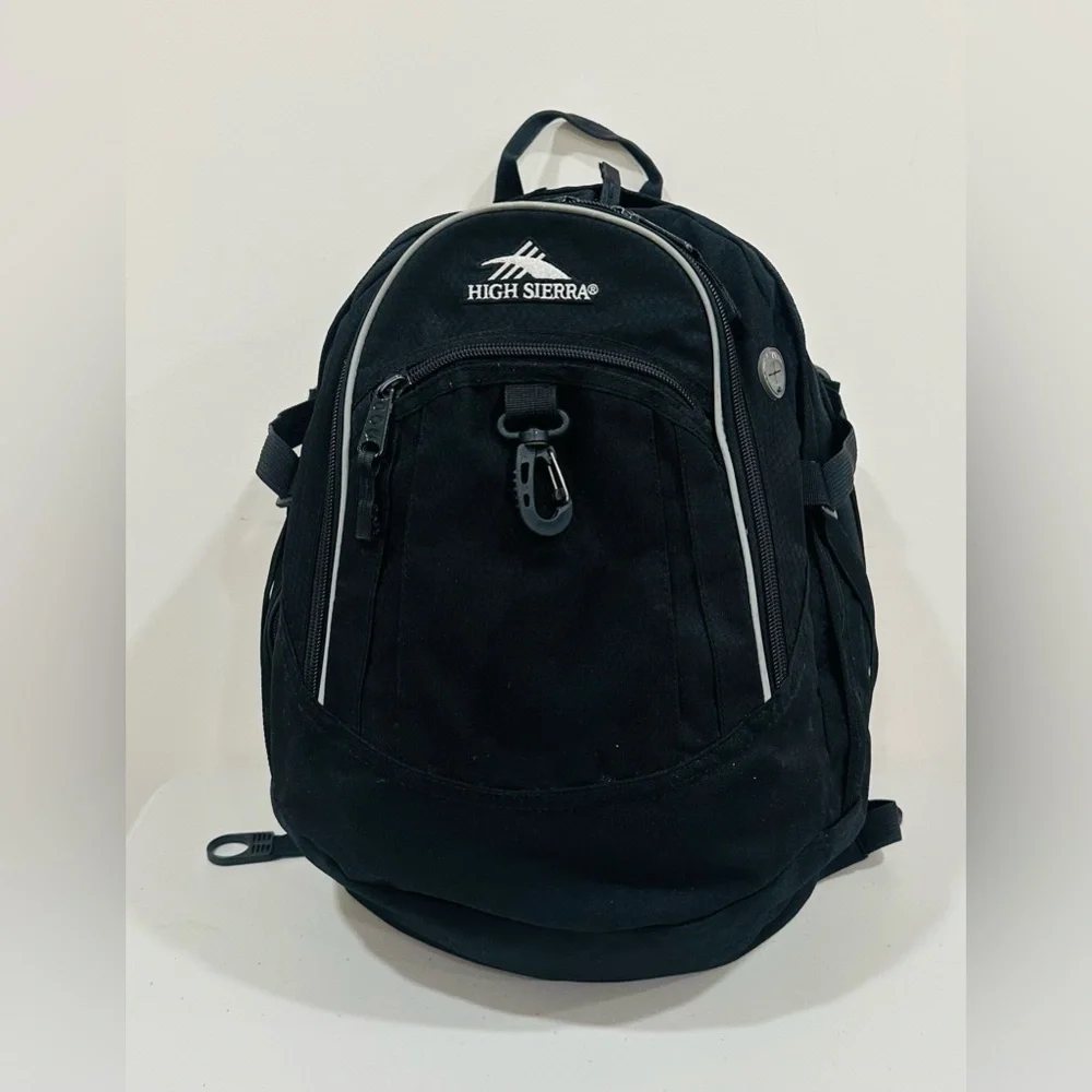 High Sierra Backpack Padded Black Book Travel Work‎ School Camping Bag